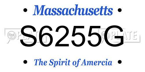 S6255G Massachusetts License Plate