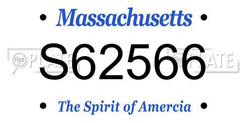 S62566 Massachusetts License Plate