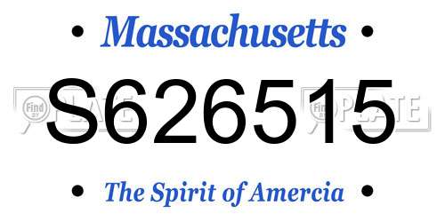 S626515 Massachusetts License Plate