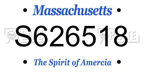 S626518 Massachusetts License Plate