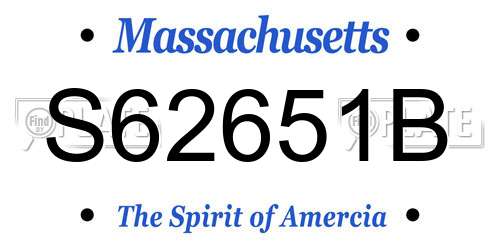 S62651B Massachusetts License Plate