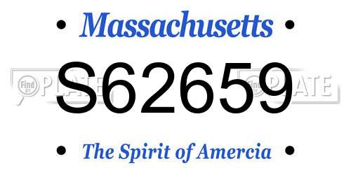 S62659 Massachusetts License Plate