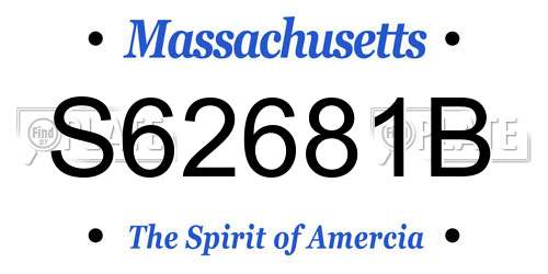 S62681B Massachusetts License Plate