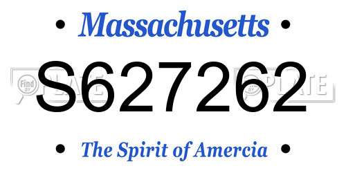 S627262 Massachusetts License Plate