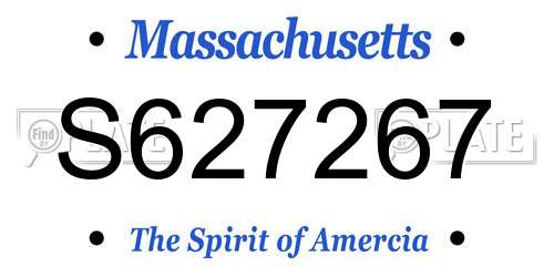 S627267 Massachusetts License Plate