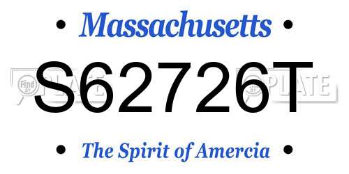 S62726T Massachusetts License Plate
