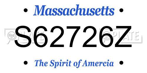 S62726Z Massachusetts License Plate