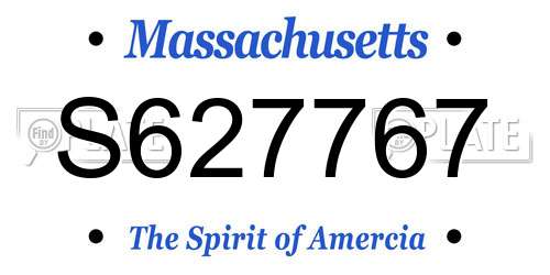 S627767 Massachusetts License Plate
