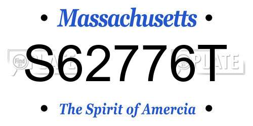S62776T Massachusetts License Plate