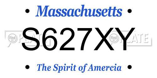 S627XY Massachusetts License Plate