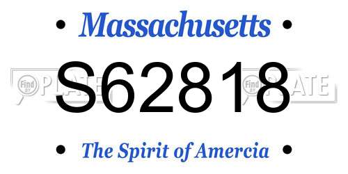 S62818 Massachusetts License Plate