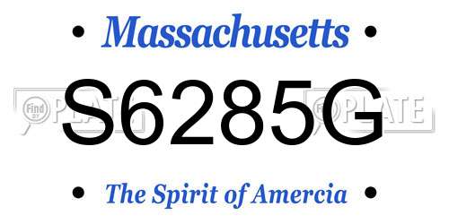 S6285G Massachusetts License Plate