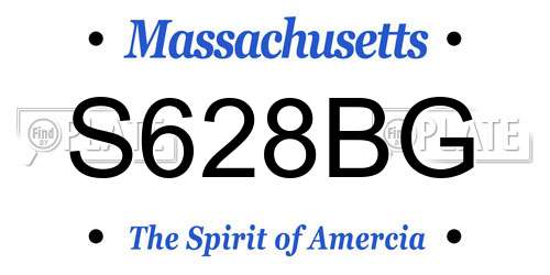 S628BG Massachusetts License Plate