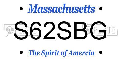S62SBG Massachusetts License Plate