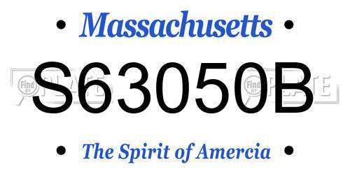 S63050B Massachusetts License Plate