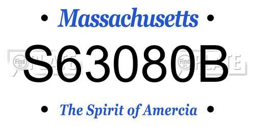 S63080B Massachusetts License Plate