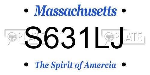S631LJ Massachusetts License Plate