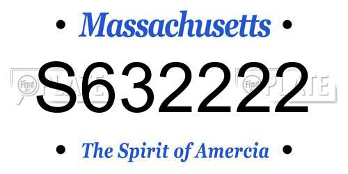 S632222 Massachusetts License Plate