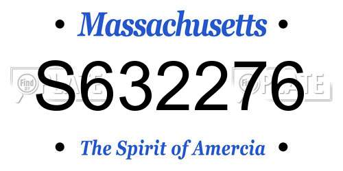 S632276 Massachusetts License Plate