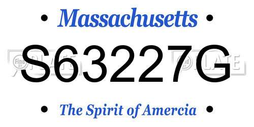 S63227G Massachusetts License Plate