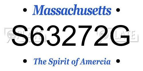 S63272G Massachusetts License Plate