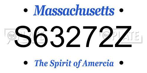 S63272Z Massachusetts License Plate