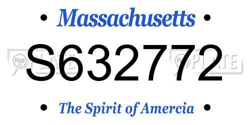 S632772 Massachusetts License Plate