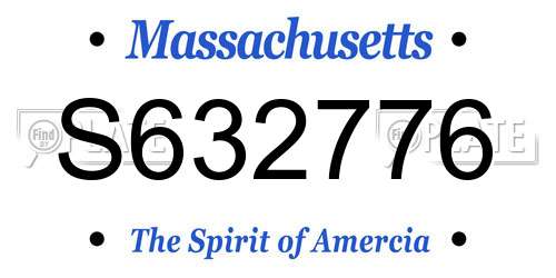 S632776 Massachusetts License Plate