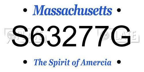 S63277G Massachusetts License Plate