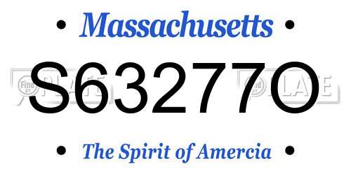 S63277O Massachusetts License Plate