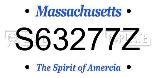 S63277Z Massachusetts License Plate