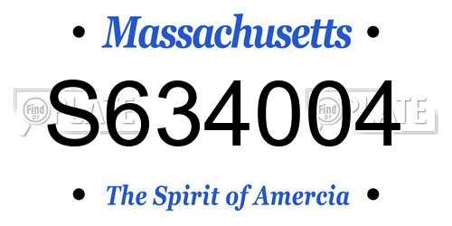 S634004 Massachusetts License Plate