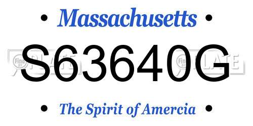 S63640G Massachusetts License Plate