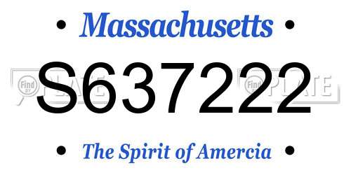 S637222 Massachusetts License Plate
