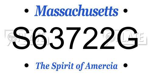 S63722G Massachusetts License Plate
