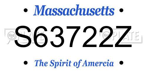 S63722Z Massachusetts License Plate