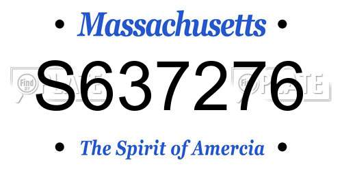 S637276 Massachusetts License Plate