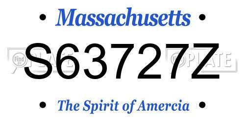 S63727Z Massachusetts License Plate