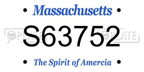S63752 Massachusetts License Plate