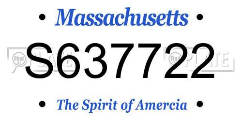S637722 Massachusetts License Plate