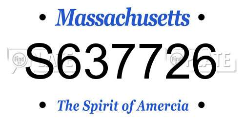 S637726 Massachusetts License Plate