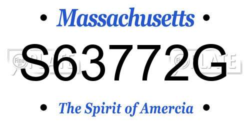 S63772G Massachusetts License Plate