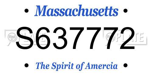 S637772 Massachusetts License Plate