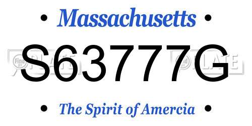S63777G Massachusetts License Plate