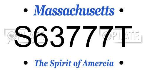 S63777T Massachusetts License Plate