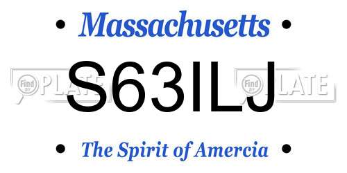 S63ILJ Massachusetts License Plate