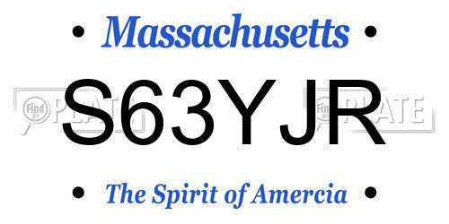 S63YJR Massachusetts License Plate