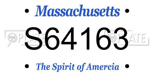 S64163 Massachusetts License Plate