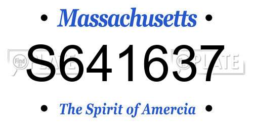S641637 Massachusetts License Plate