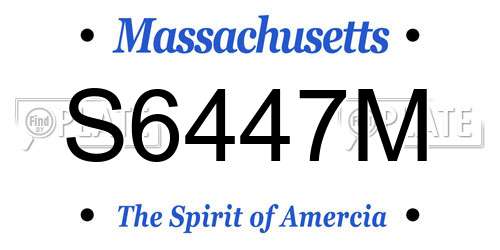 S6447M Massachusetts License Plate